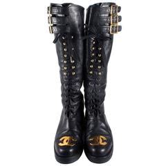 chanel gold high boots|chanel tall boots 2021.